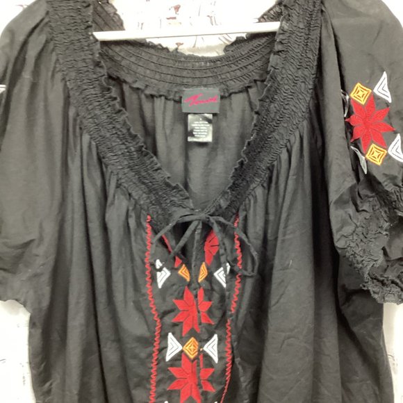 Torrid Black Prairie Style Top 3 - Picture 6 of 8